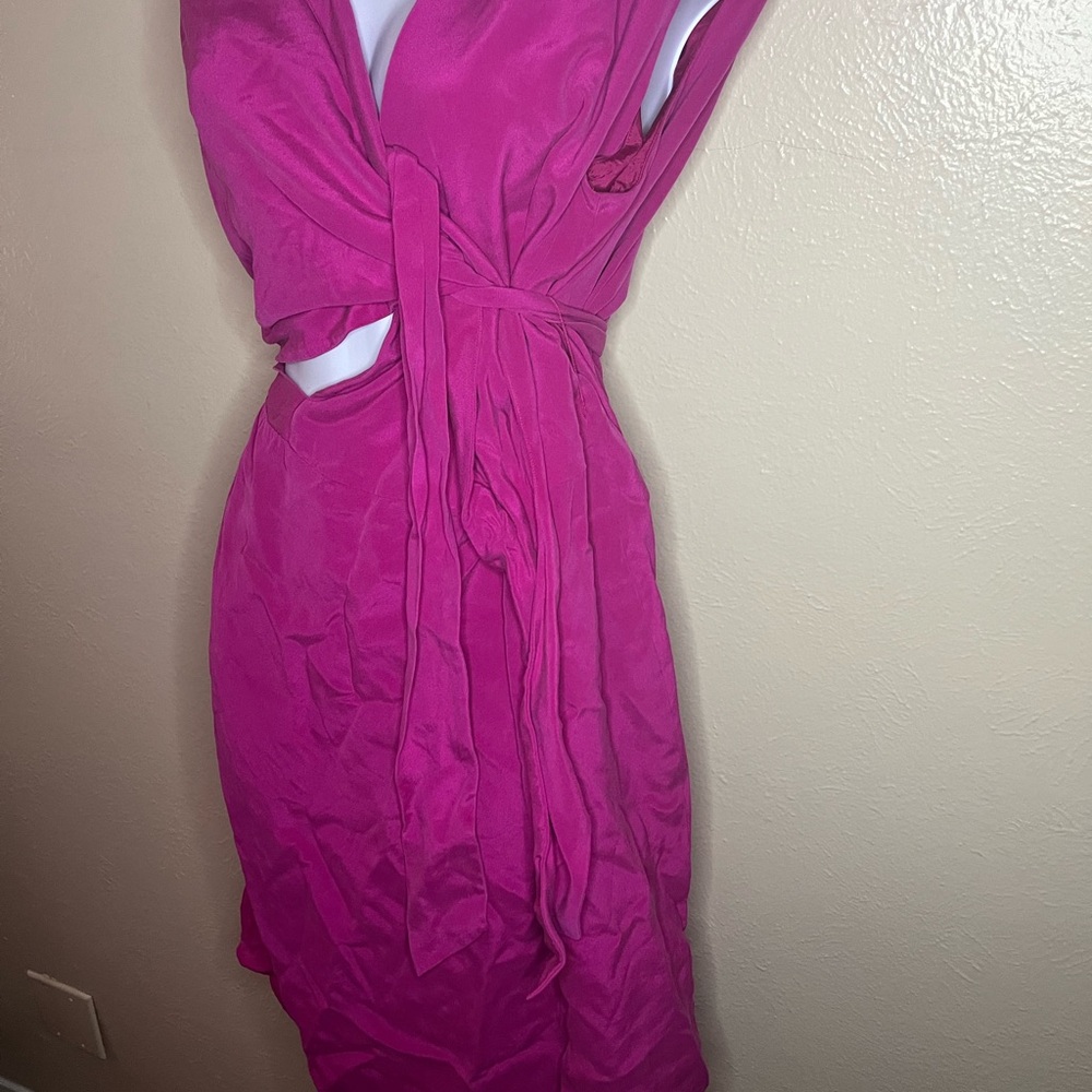 100% silk Jones New York Vibrant Pink Dress